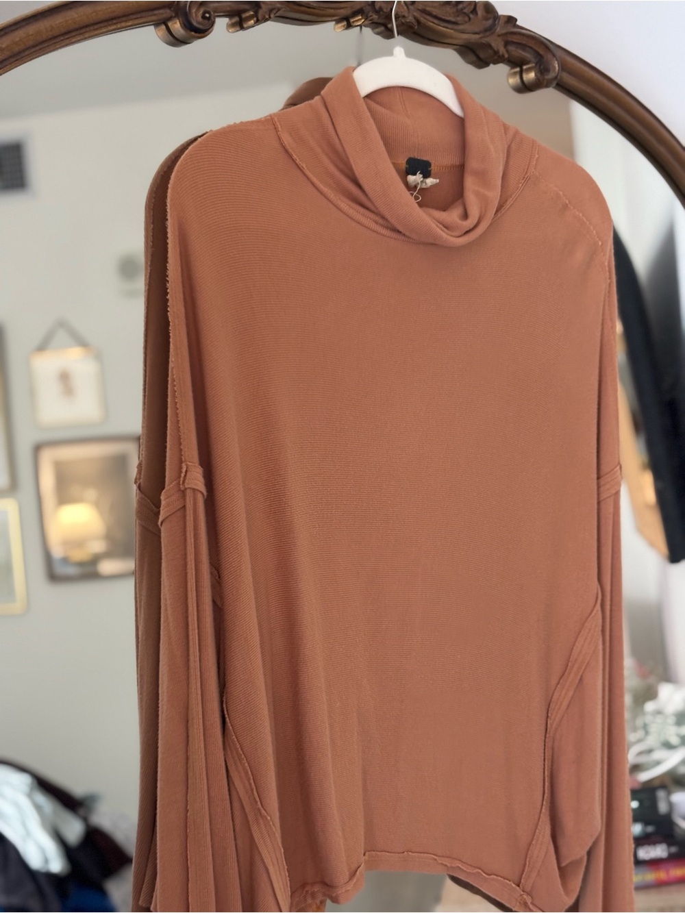 We The Free Rusty Terracotta Ribbed Turtleneck - Picture 2 of 6